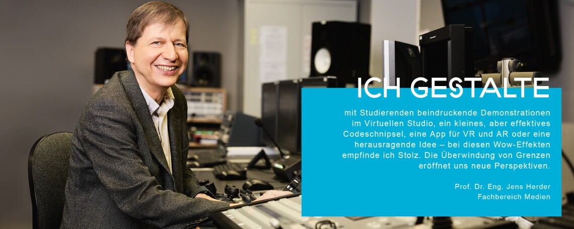 Wissenschaftliche*r Mitarbeiter*in (w/m/d) für die Bereiche Virtuelles Studio / Virtuelle Realität und Bildtechnik, 3. Bild